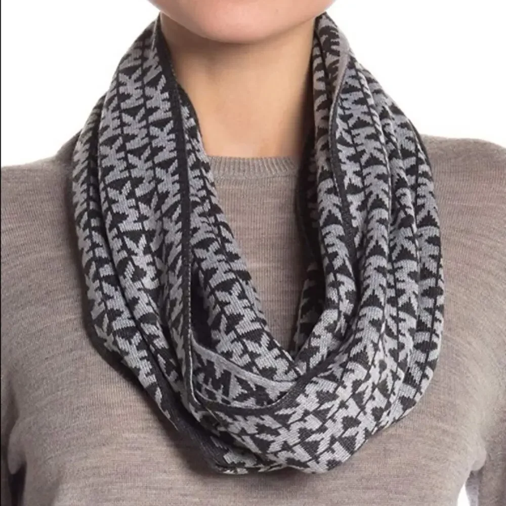 Michael Michael Kors Reversible Signature Logo Knit Infinity Scarf